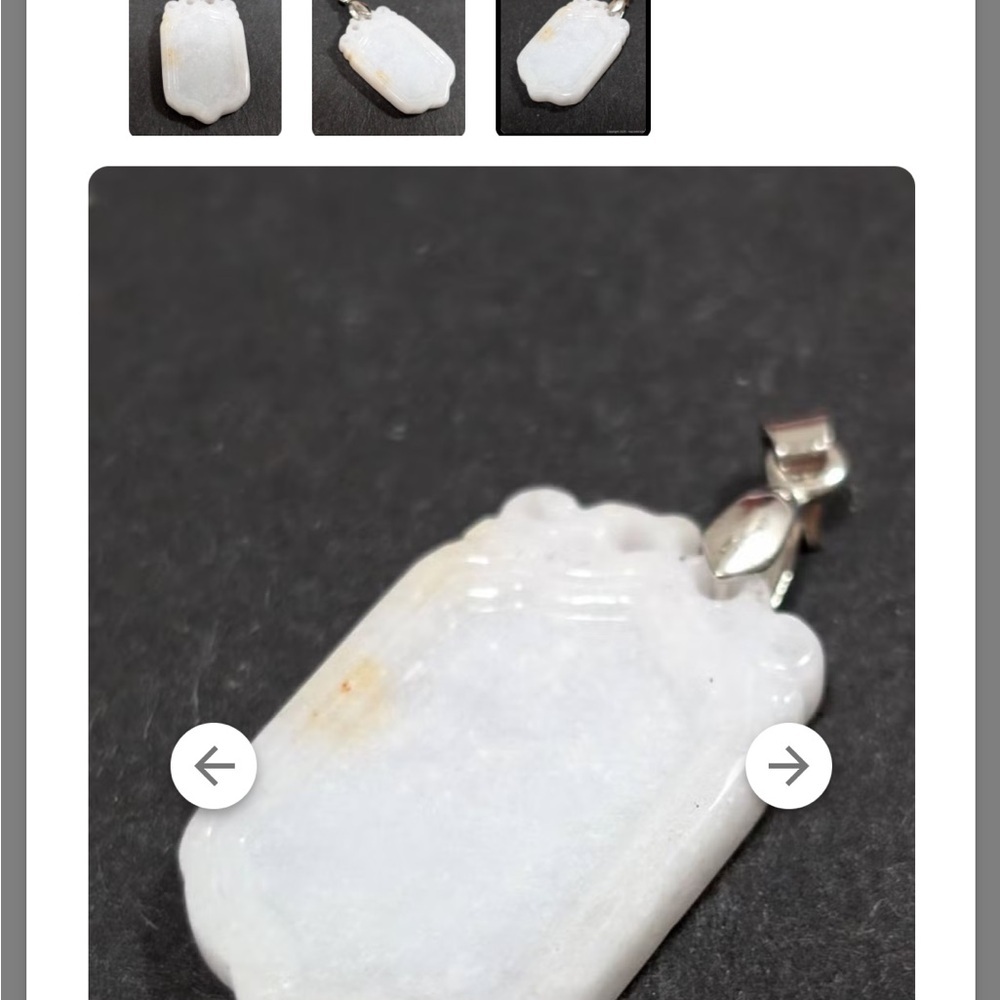 Elegant White Jadeite & Silver (6.22g), Pendant​